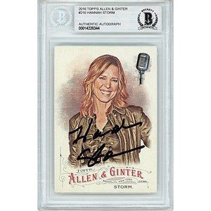 Hannah Storm Signed 2016 Allen and Ginters Sportscaster Card Beckett Autographed